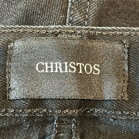 CHRISTOS NEW YORK The Track Jogger Black Jean Slim w/Red & Black Stripe Men's 30 - Picture 11 of 12